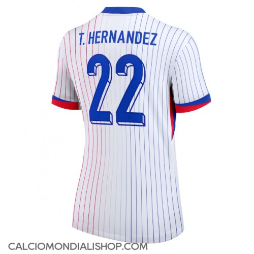 Maglie da calcio Francia Theo Hernandez #22 Seconda Maglia Femminile Europei 2024 Manica Corta